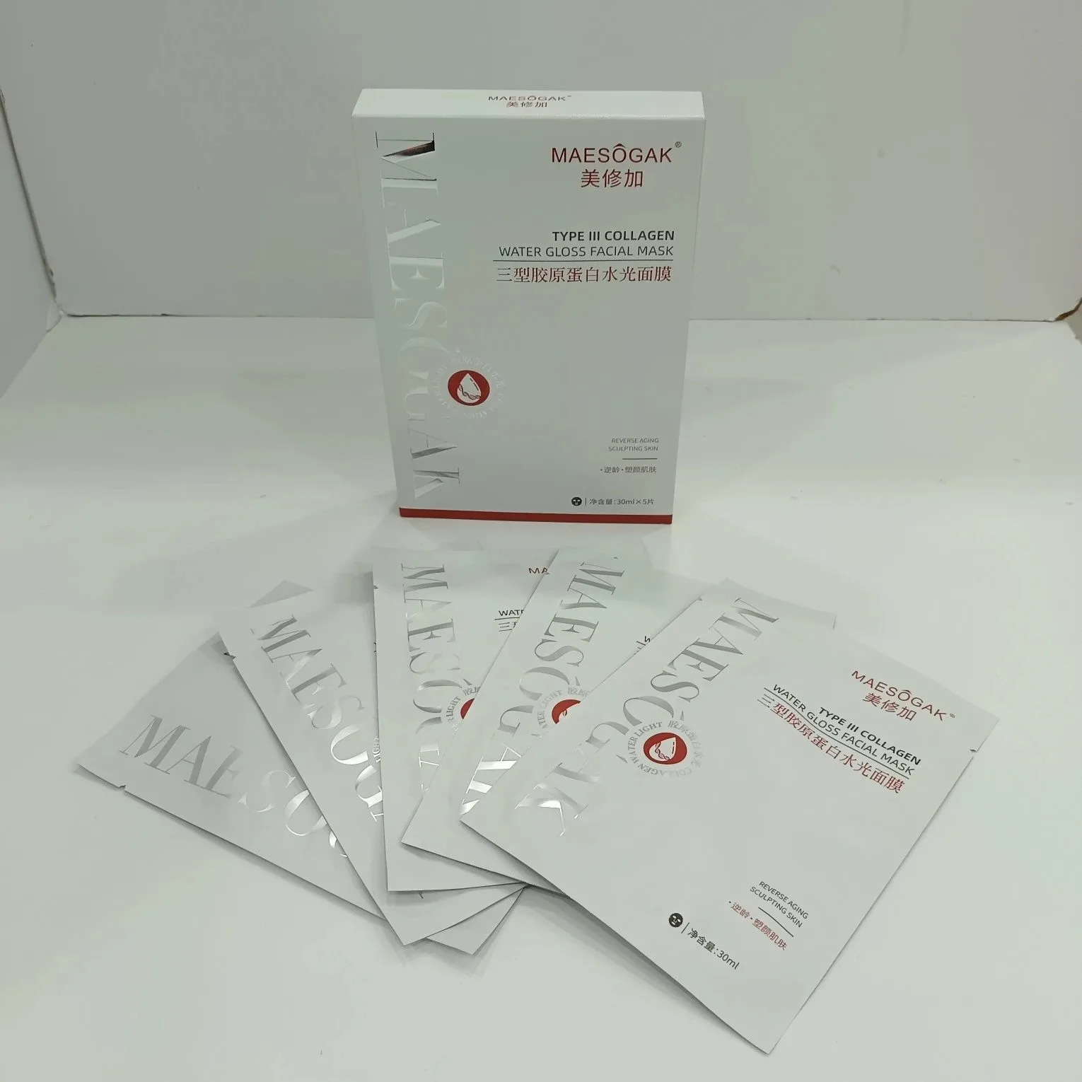 美修加三型胶原蛋白水光面膜（抗衰淡纹），有内托，一盒5片，一件100盒，（保质期2028年10月26日 图片 7
