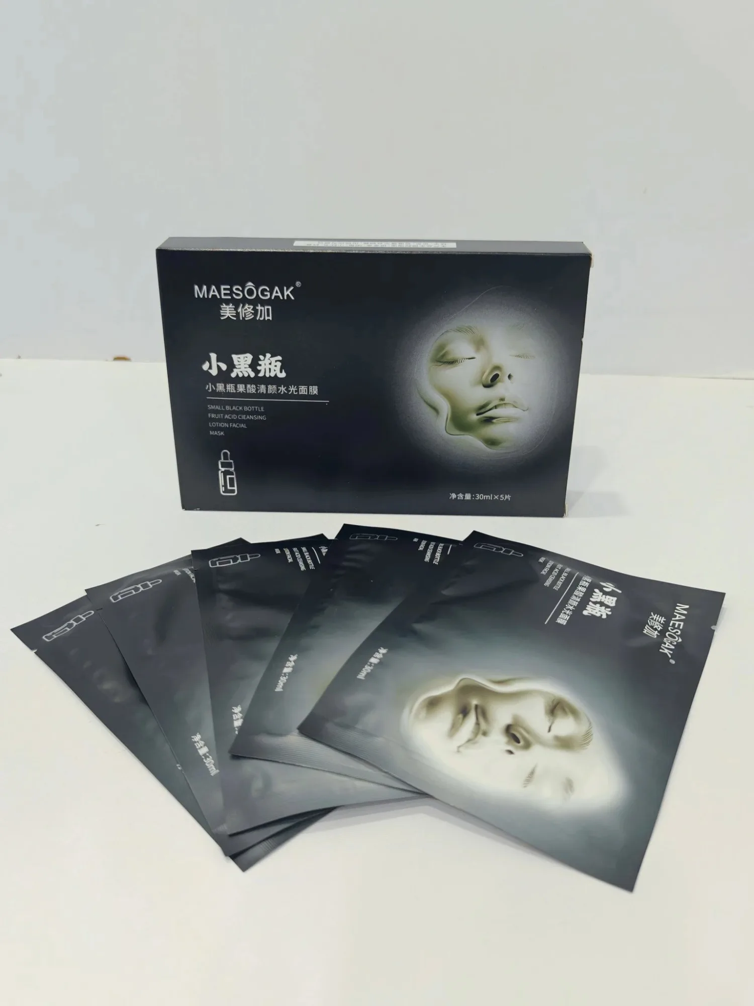 美修加小黑瓶果酸清颜水光面膜（抗痘控油收毛孔），无内托，一盒5片，一件100盒，（保质期2029年2月1日 图片 8