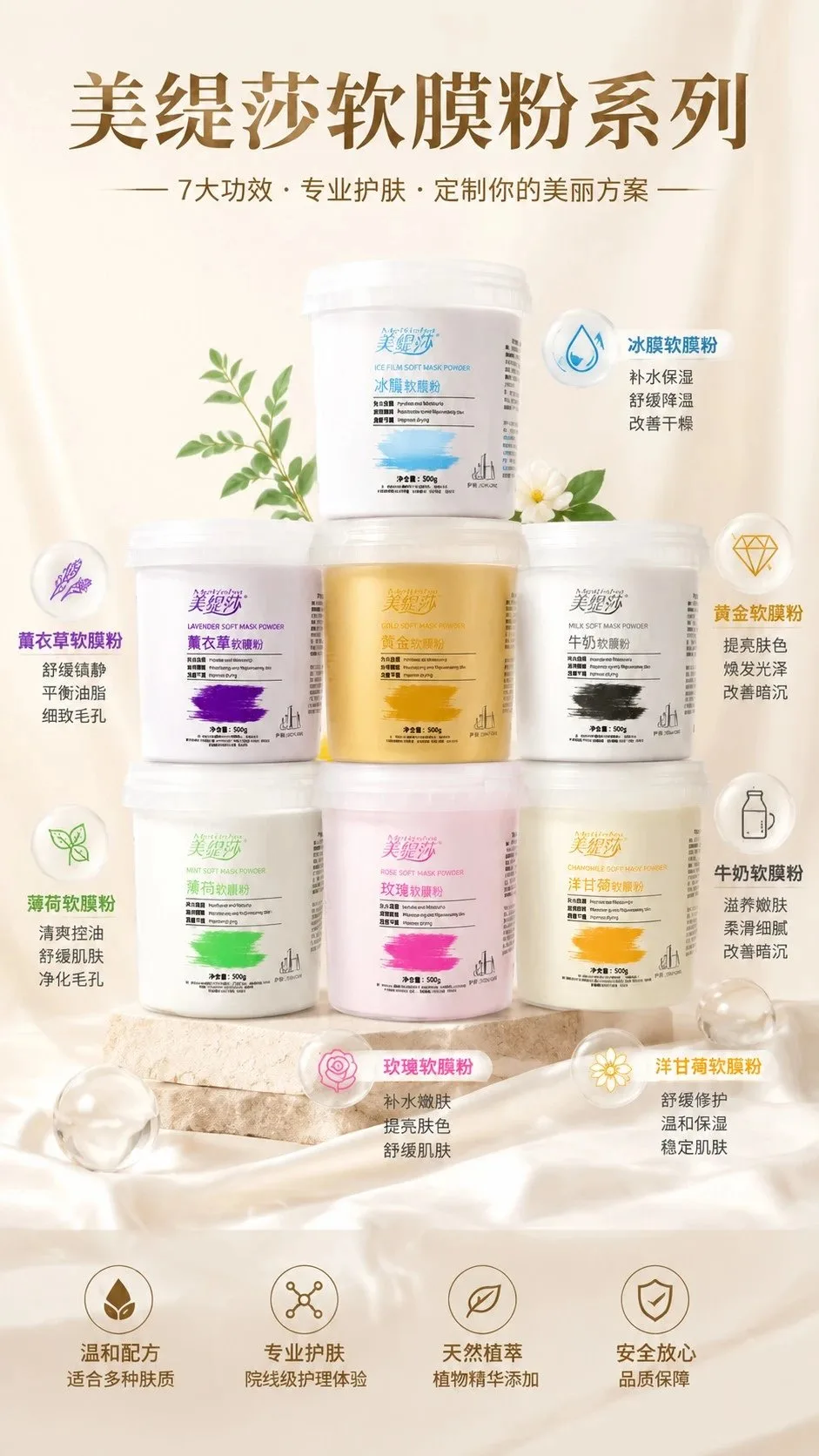 【500g】美缇莎软膜粉七大功效 图片 1