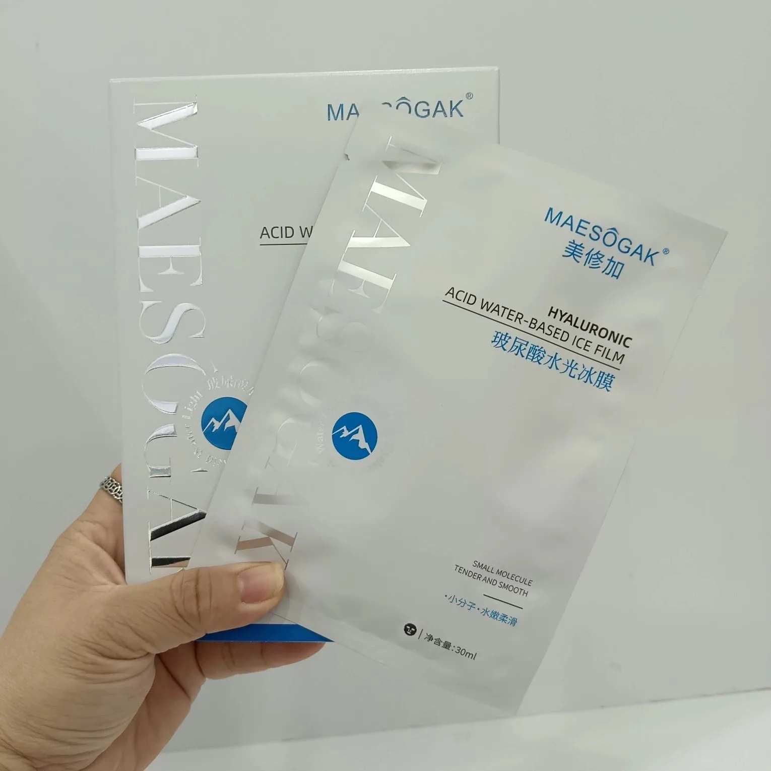 美修加玻尿酸水光冰膜面膜（镇静收毛孔），有内托，30ml*5片/盒，100盒/件，保质期2028年10月26日，没有添加薄荷 图片 5
