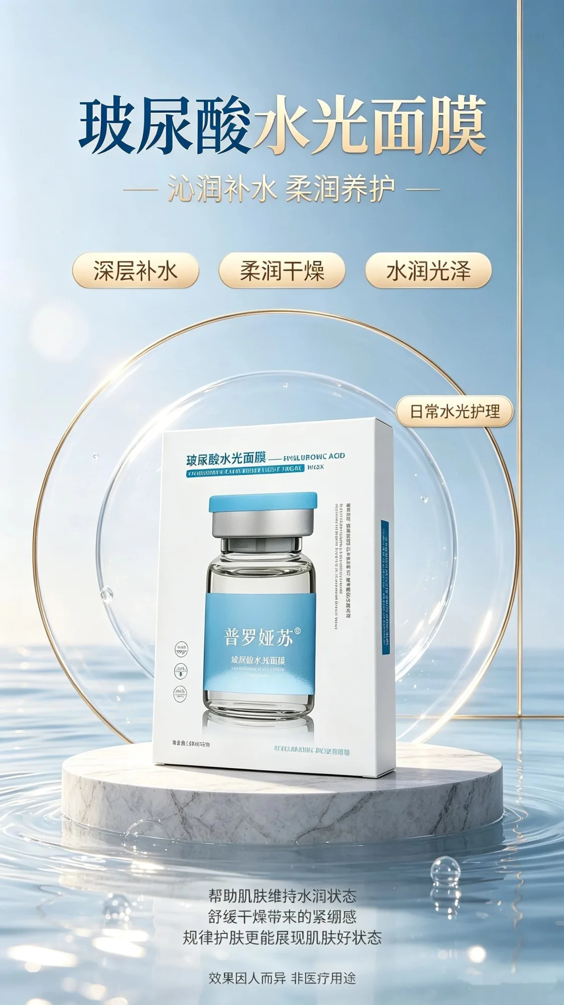 普罗娅苏玻尿酸水光面膜【深层密集补水】，无内托，一件100盒，1盒5片，保质期2028年12月4日 图片 1