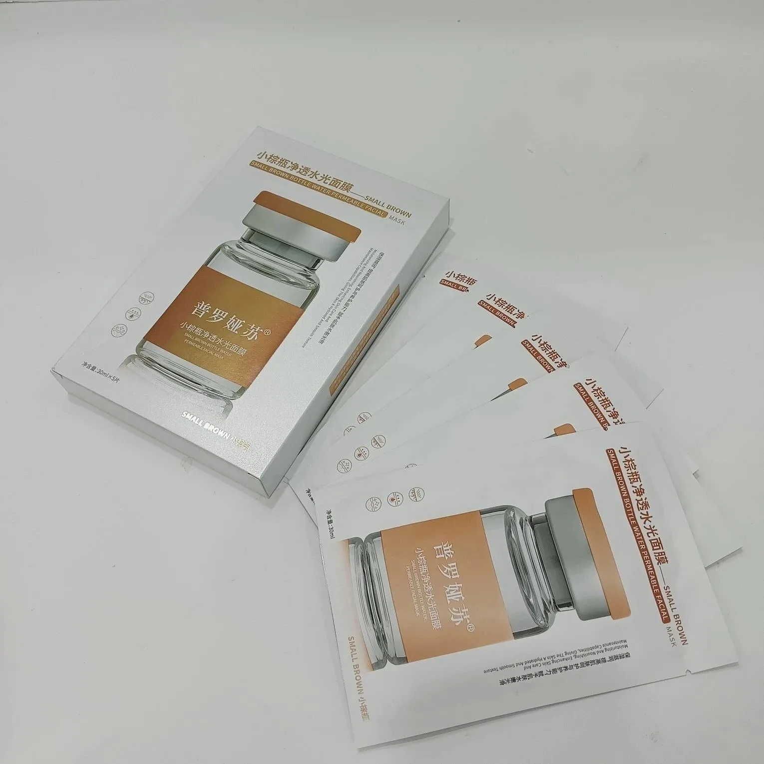 【实拍图】普罗娅苏小棕瓶水光面膜，无内托，规格30ml*5片/盒，箱规100盒/件，保质期2028年12月4日 图片 6