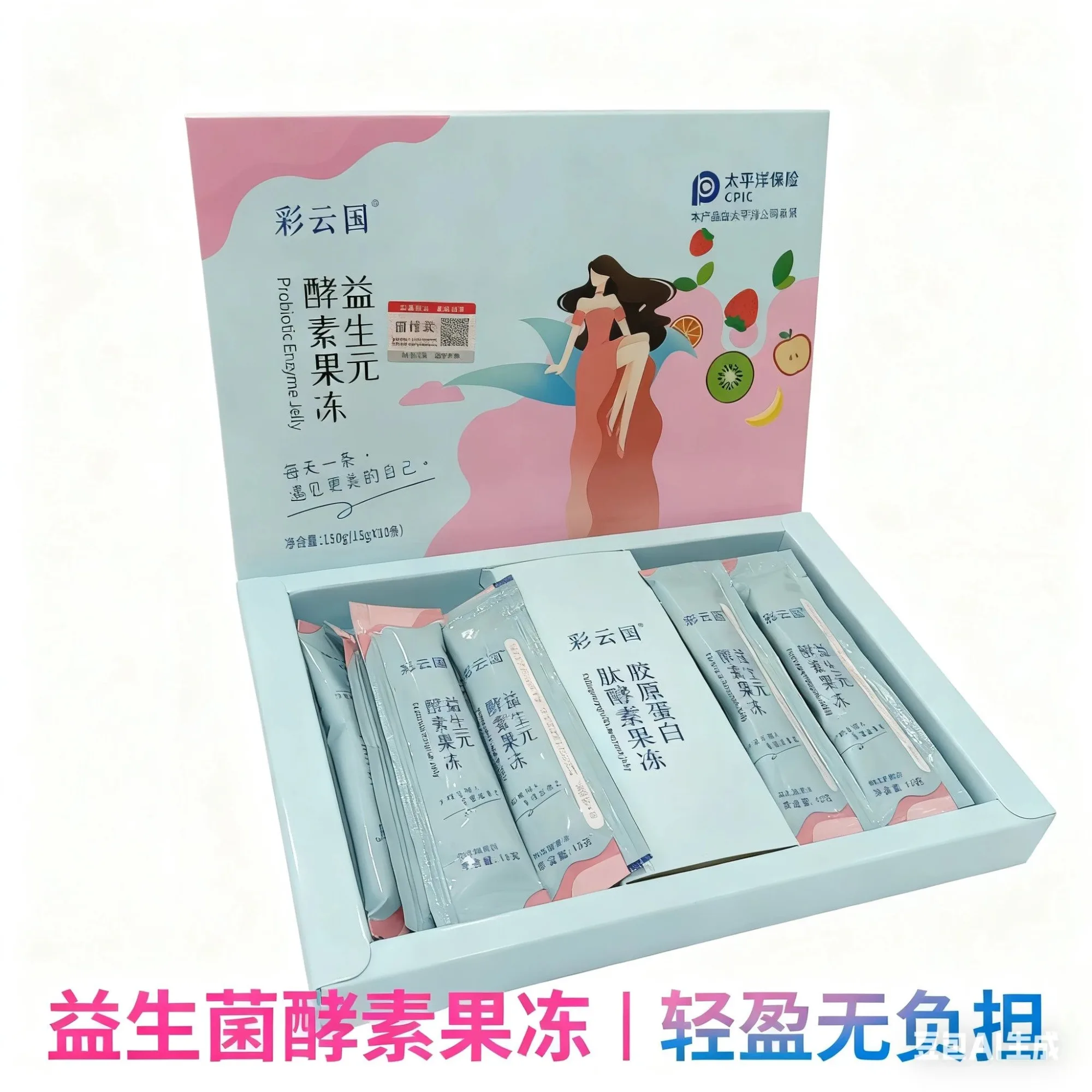 彩云国酵素果冻（蓝莓味）。10条/盒，80盒/件，净重：0.2Kg，保质期2027年4月10日 图片 9